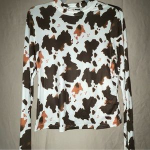 SHEIN Cowprint Top. Size XL (fits S/M). NEW never worn.